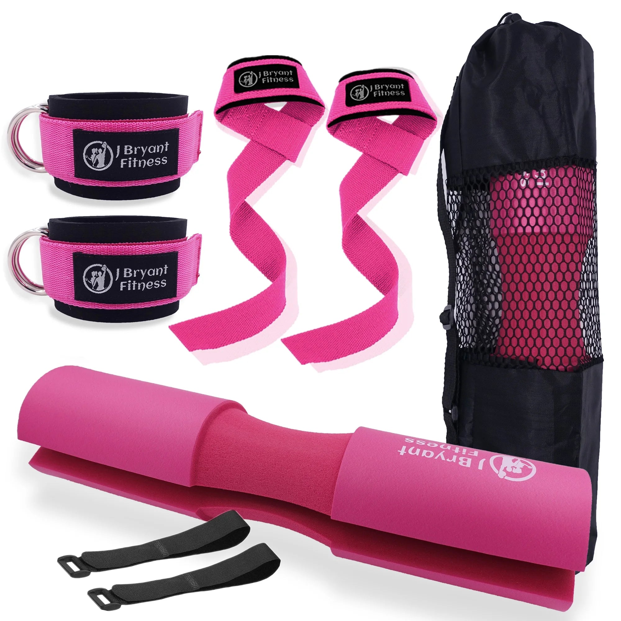 Barbell Pad Kit — Carry Bag, Wrist Wraps & Ankle Straps
