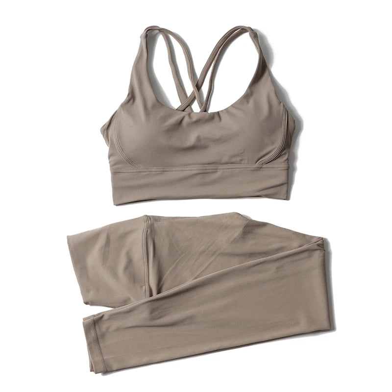 SOISOU Women’s Nylon Yoga Set — 2‑Piece Breathable Tracksuit