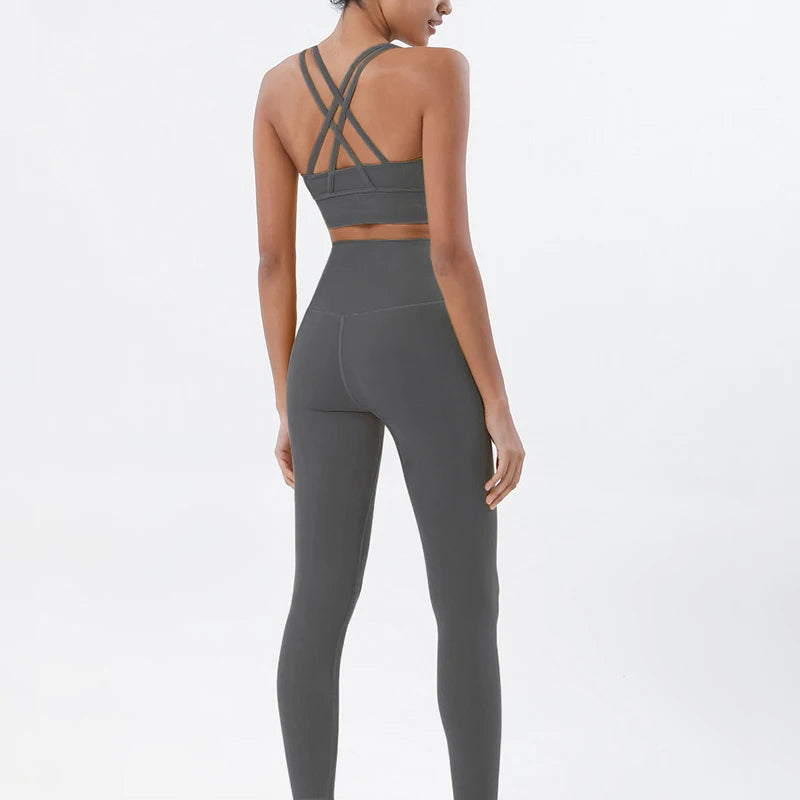 SOISOU Women’s Nylon Yoga Set — 2‑Piece Breathable Tracksuit