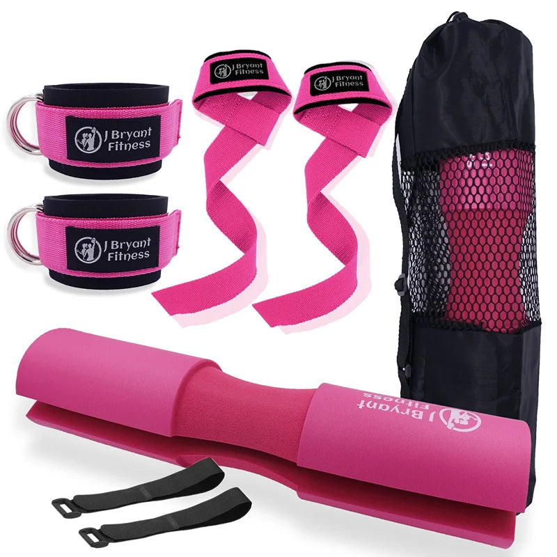Barbell Pad Kit — Carry Bag, Wrist Wraps & Ankle Straps