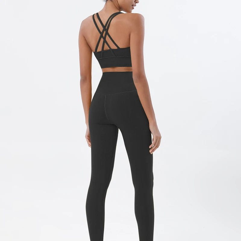SOISOU Women’s Nylon Yoga Set — 2‑Piece Breathable Tracksuit