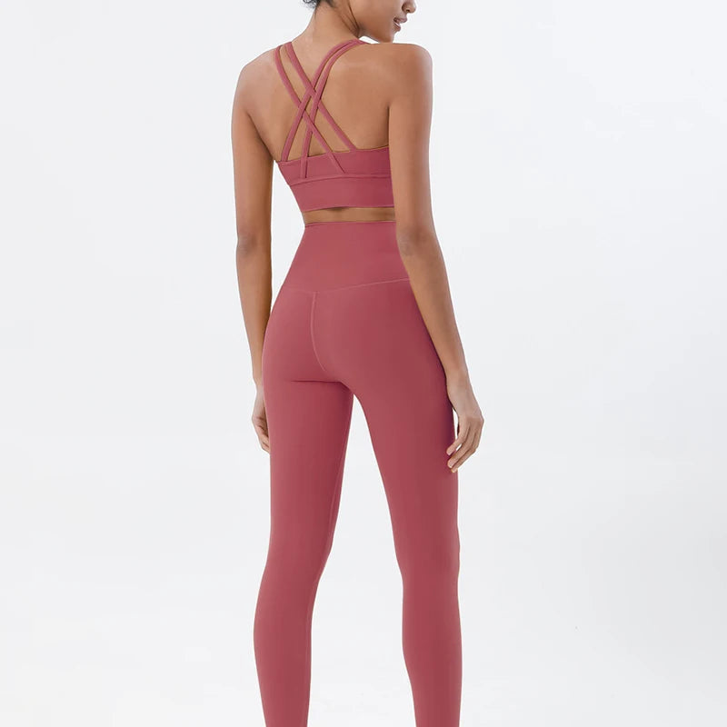 SOISOU Women’s Nylon Yoga Set — 2‑Piece Breathable Tracksuit