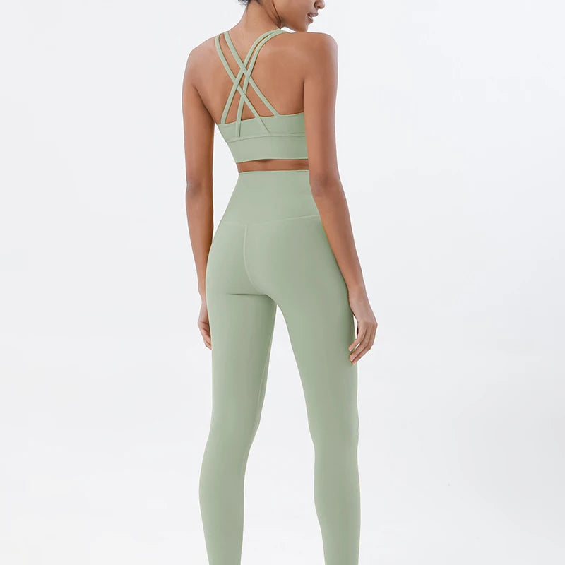 SOISOU Women’s Nylon Yoga Set — 2‑Piece Breathable Tracksuit