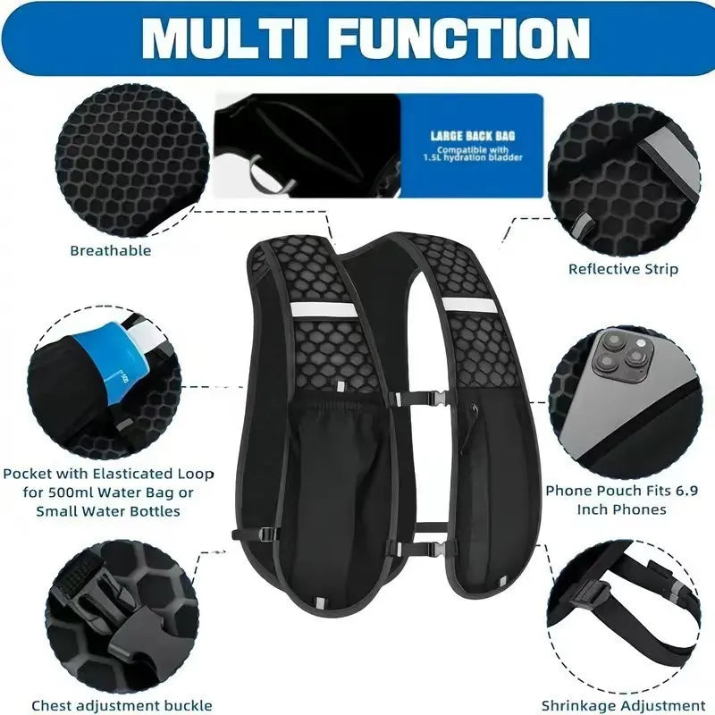 Running Hydration Vest — Water‑Resistant Breathable Pack