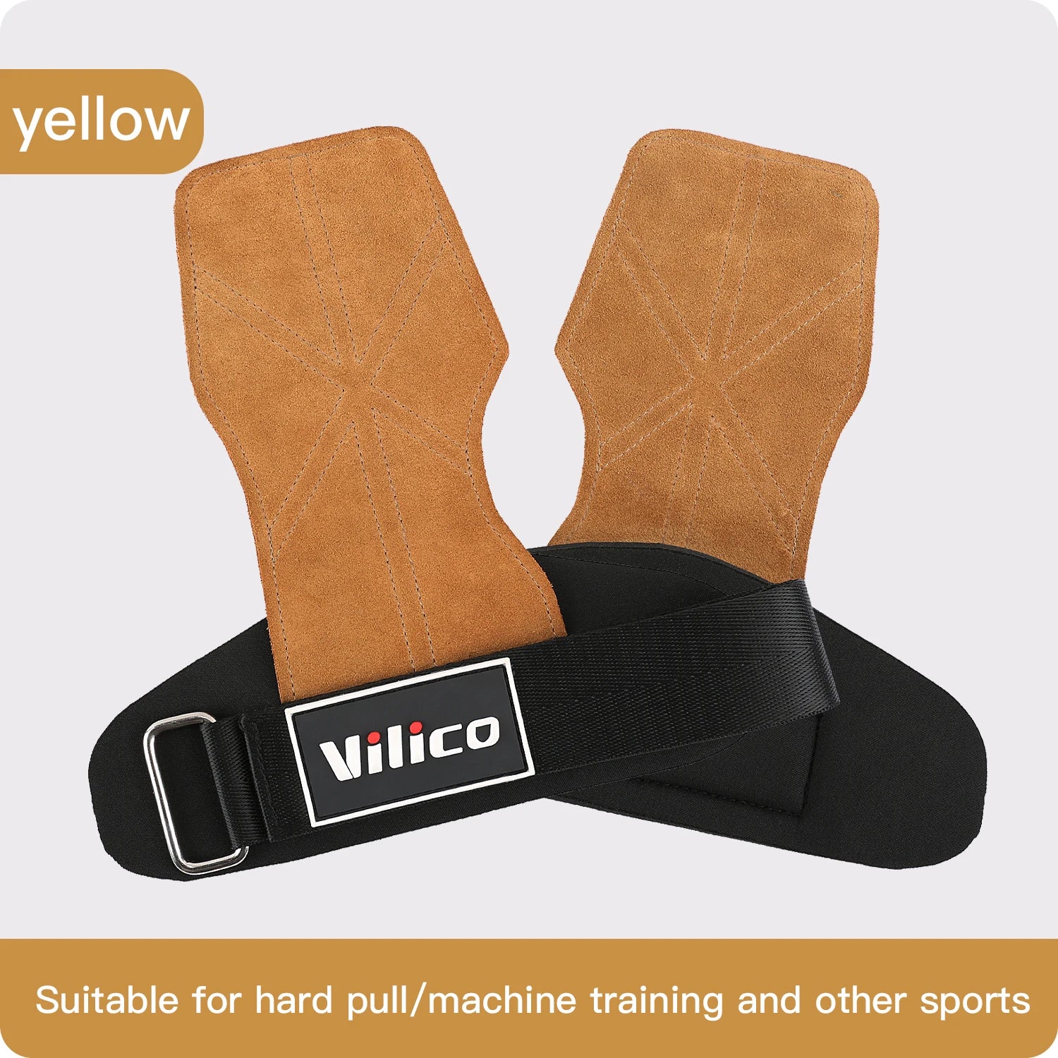 Cowhide Gym Grip Gloves 2‑Pack — Anti‑Skid Palm Protectors for Lifting