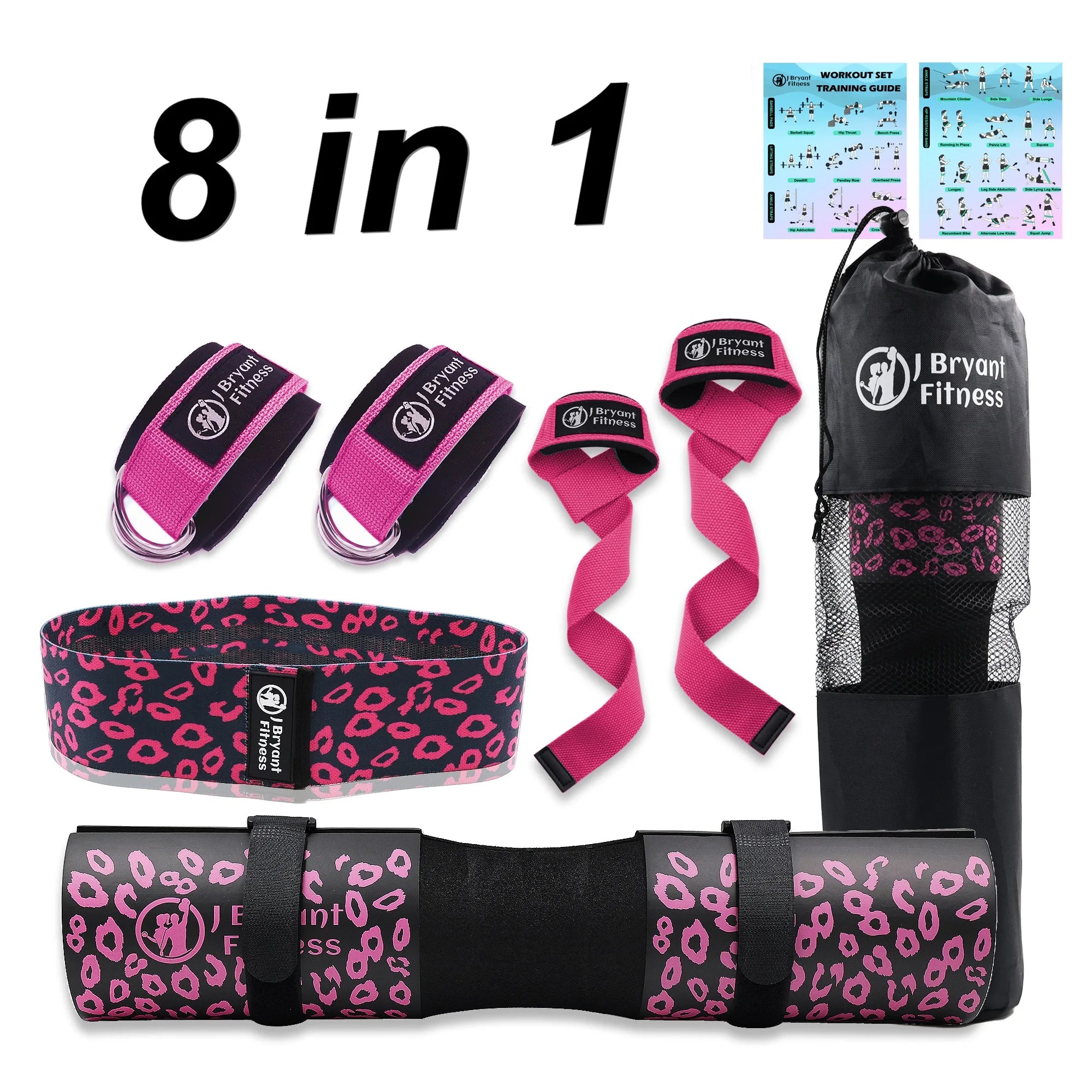 Barbell Pad Kit — Carry Bag, Wrist Wraps & Ankle Straps