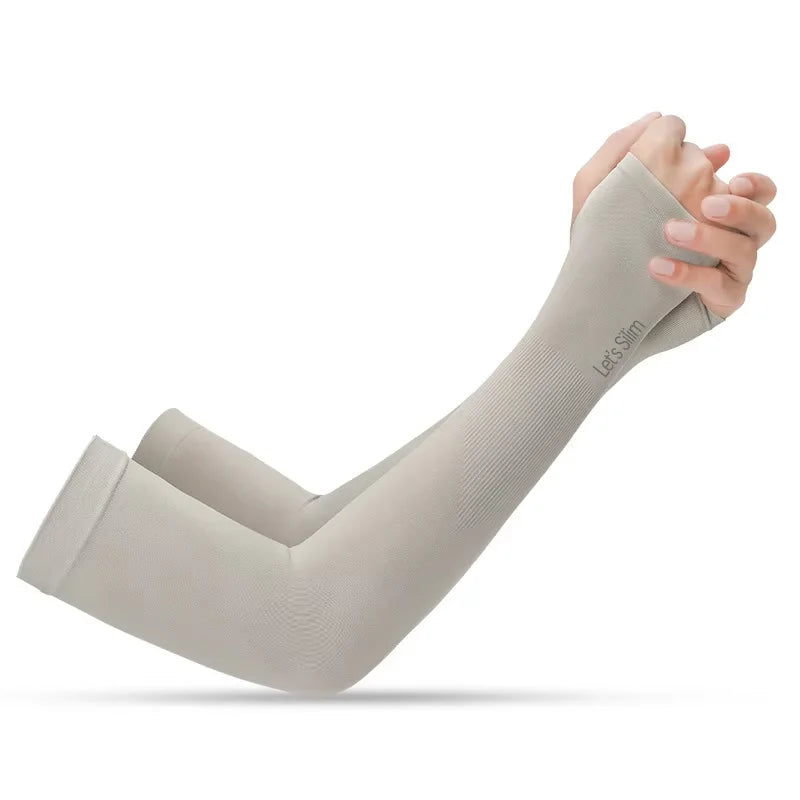 Ice Silk Anti‑UV Arm Sleeves — Unisex Fingerless