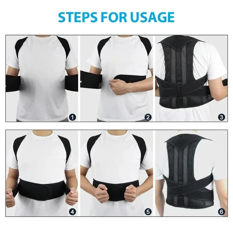 Reinforced Lumbar Posture Vest — Adjustable Back and Neck Trainer