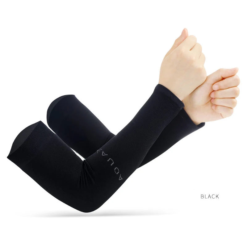 Ice Silk Anti‑UV Arm Sleeves — Unisex Fingerless