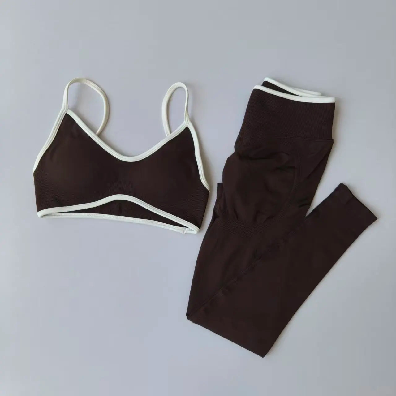 2‑Piece Women’s Seamless Sport Set — Push‑Up Bra and High‑Waist Hollow‑Back Leggings