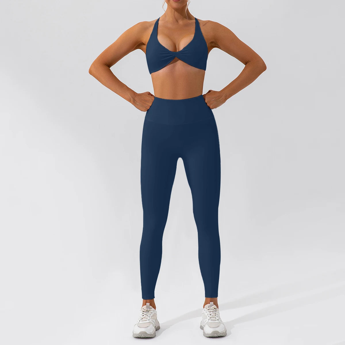 Summer 2‑Piece Women’s Quick‑Dry Yoga Set — Long Sleeve Top and Shorts