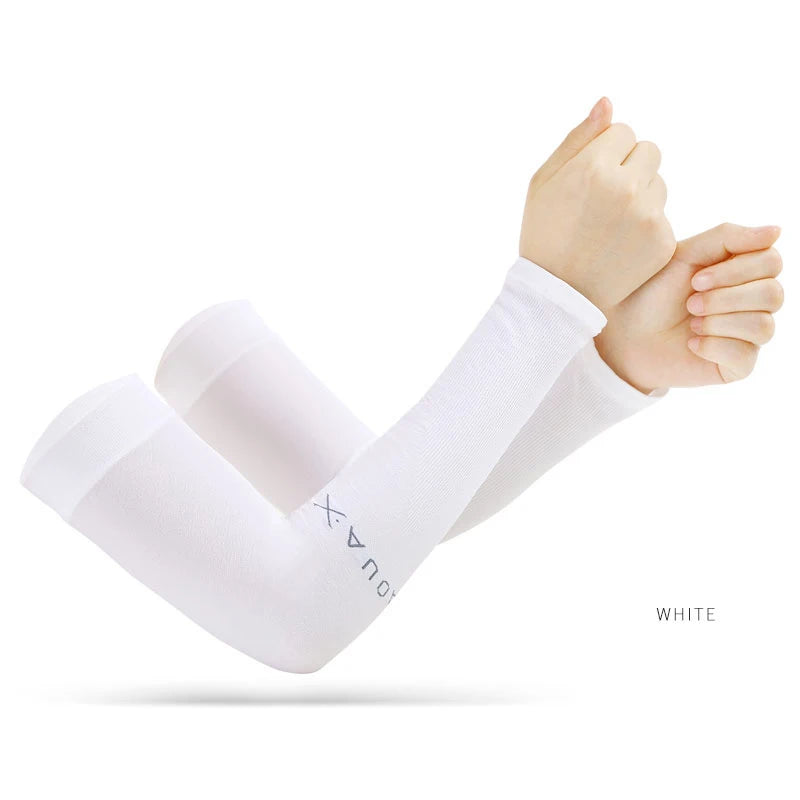 Ice Silk Anti‑UV Arm Sleeves — Unisex Fingerless