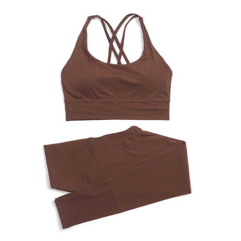 SOISOU Women’s Nylon Yoga Set — 2‑Piece Breathable Tracksuit