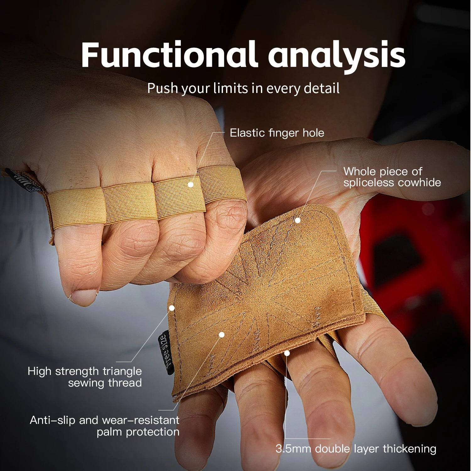 Cowhide Weightlifting Gloves — Palm Protection for Men and Women
