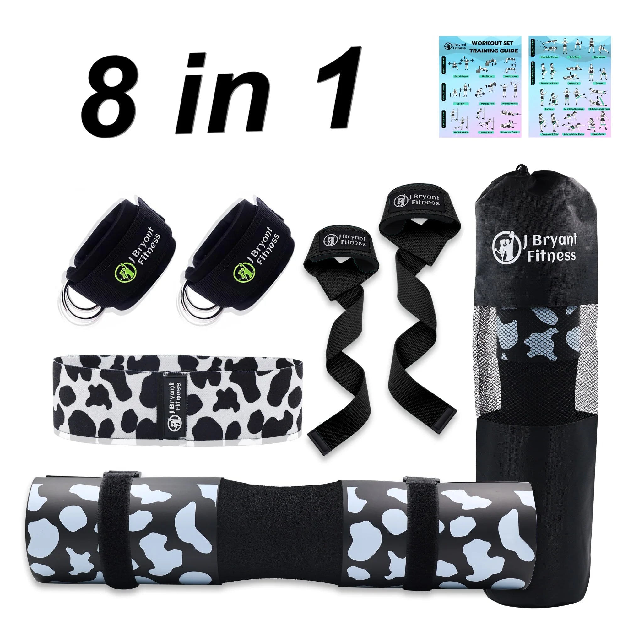Barbell Pad Kit — Carry Bag, Wrist Wraps & Ankle Straps