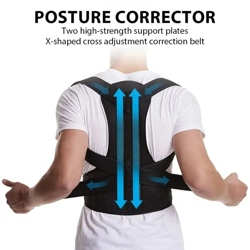 Reinforced Lumbar Posture Vest — Adjustable Back and Neck Trainer