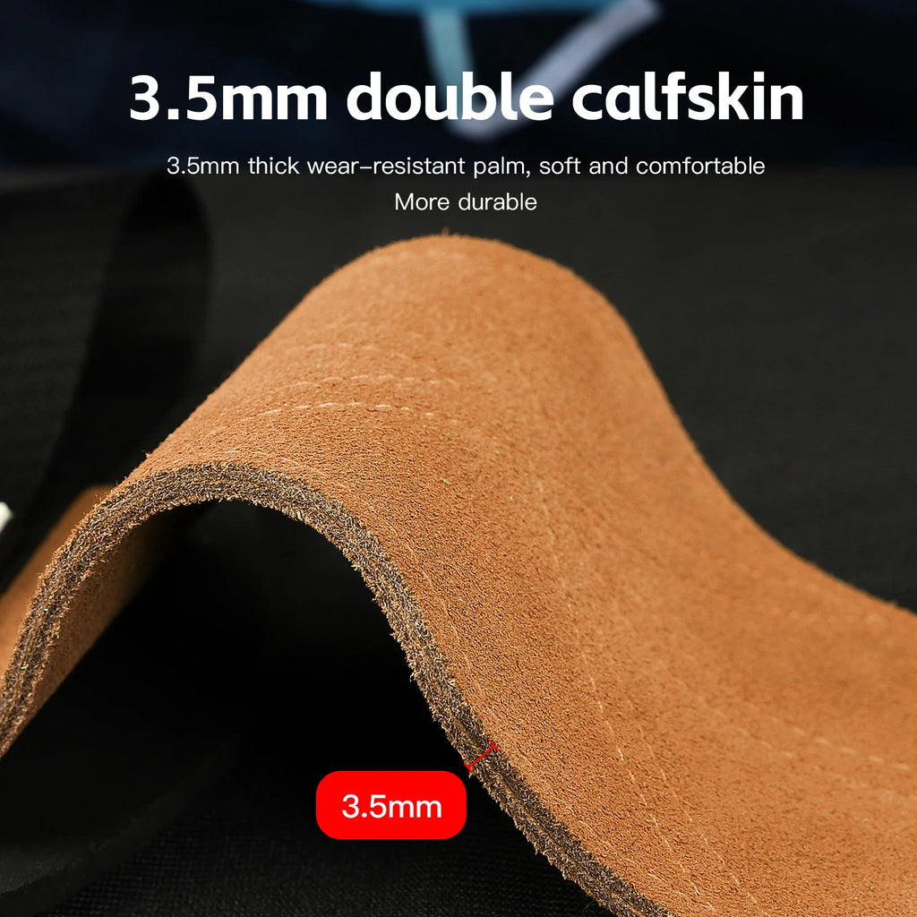 Cowhide Gym Grip Gloves 2‑Pack — Anti‑Skid Palm Protectors for Lifting