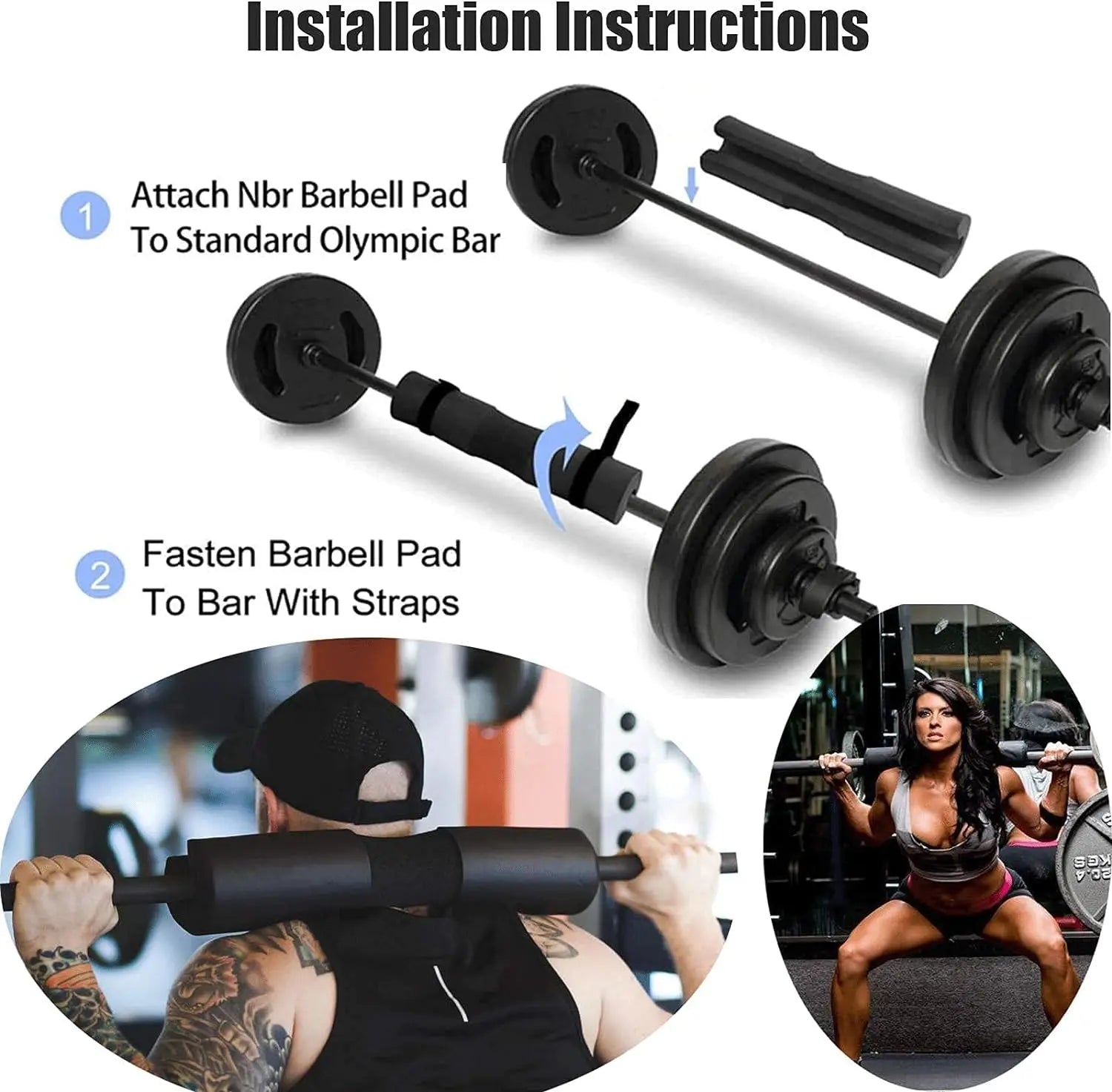Thick Non‑Slip Barbell Shoulder Pad — Neck and Hip Protector