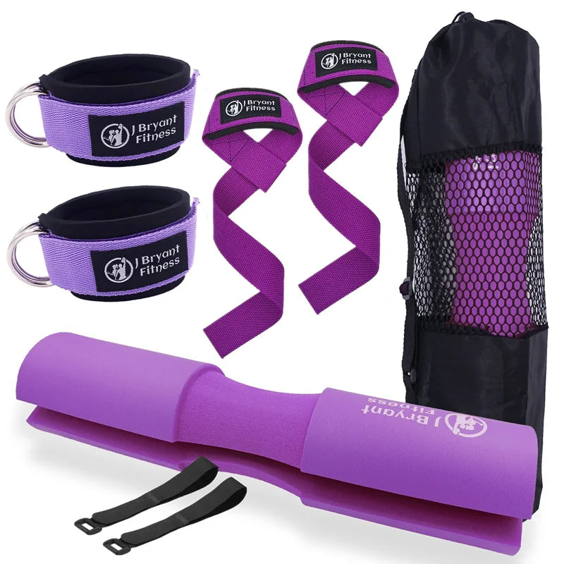 Barbell Pad Kit — Carry Bag, Wrist Wraps & Ankle Straps