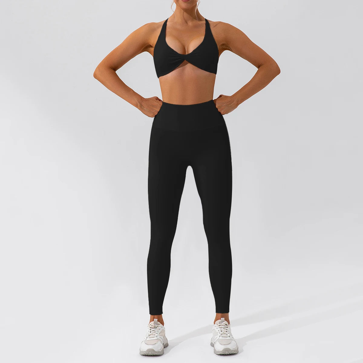 Summer 2‑Piece Women’s Quick‑Dry Yoga Set — Long Sleeve Top and Shorts