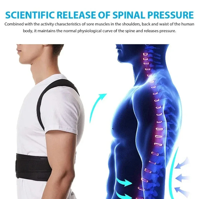 Reinforced Lumbar Posture Vest — Adjustable Back and Neck Trainer