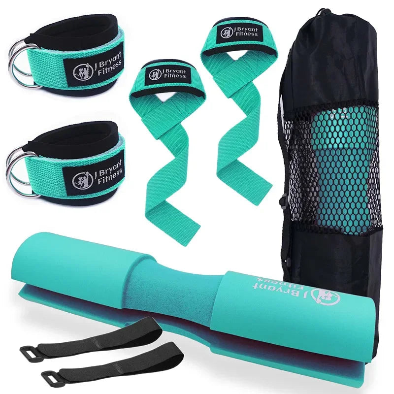 Barbell Pad Kit — Carry Bag, Wrist Wraps & Ankle Straps