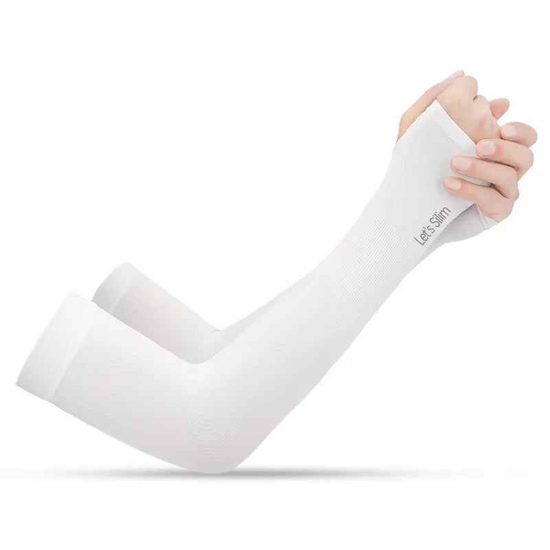 Ice Silk Anti‑UV Arm Sleeves — Unisex Fingerless