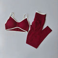 2‑Piece Women’s Seamless Sport Set — Push‑Up Bra and High‑Waist Hollow‑Back Leggings