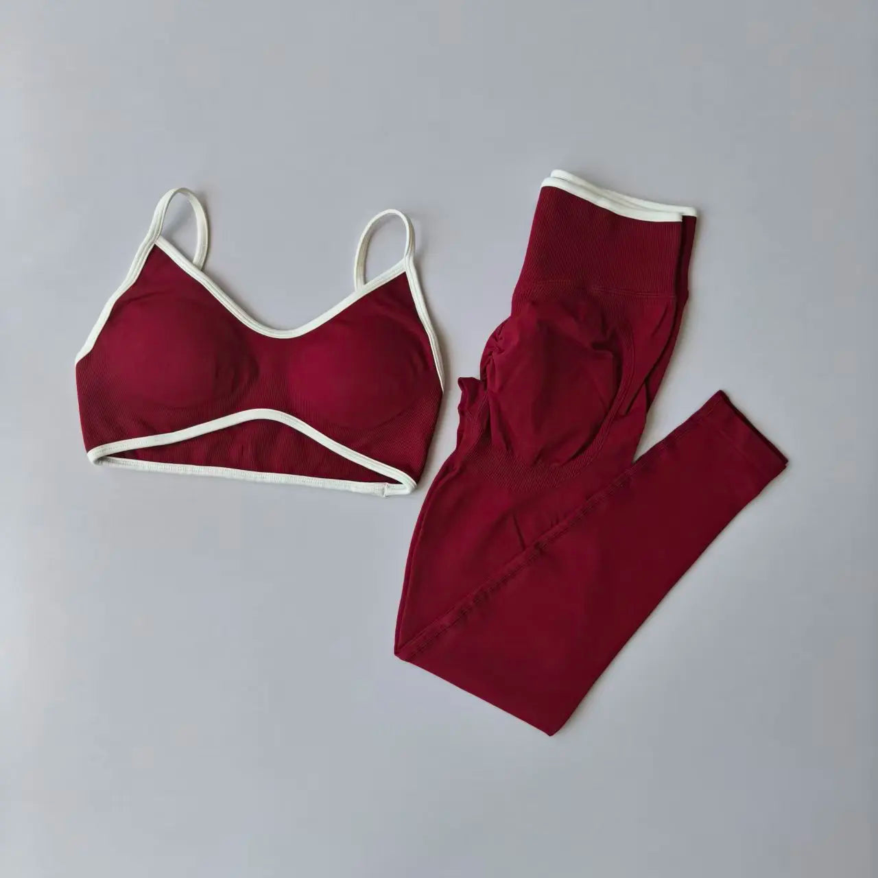 2‑Piece Women’s Seamless Sport Set — Push‑Up Bra and High‑Waist Hollow‑Back Leggings