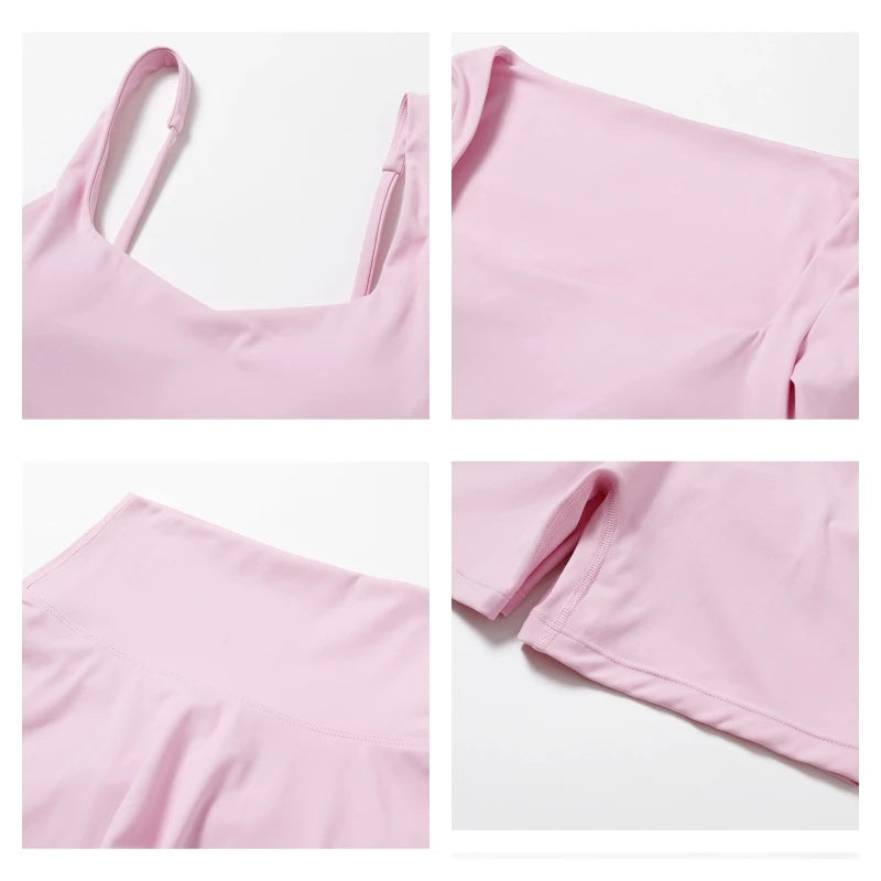 Summer 2‑Piece Women’s Quick‑Dry Yoga Set — Long Sleeve Top and Shorts