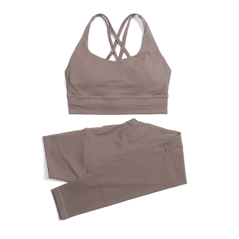 SOISOU Women’s Nylon Yoga Set — 2‑Piece Breathable Tracksuit