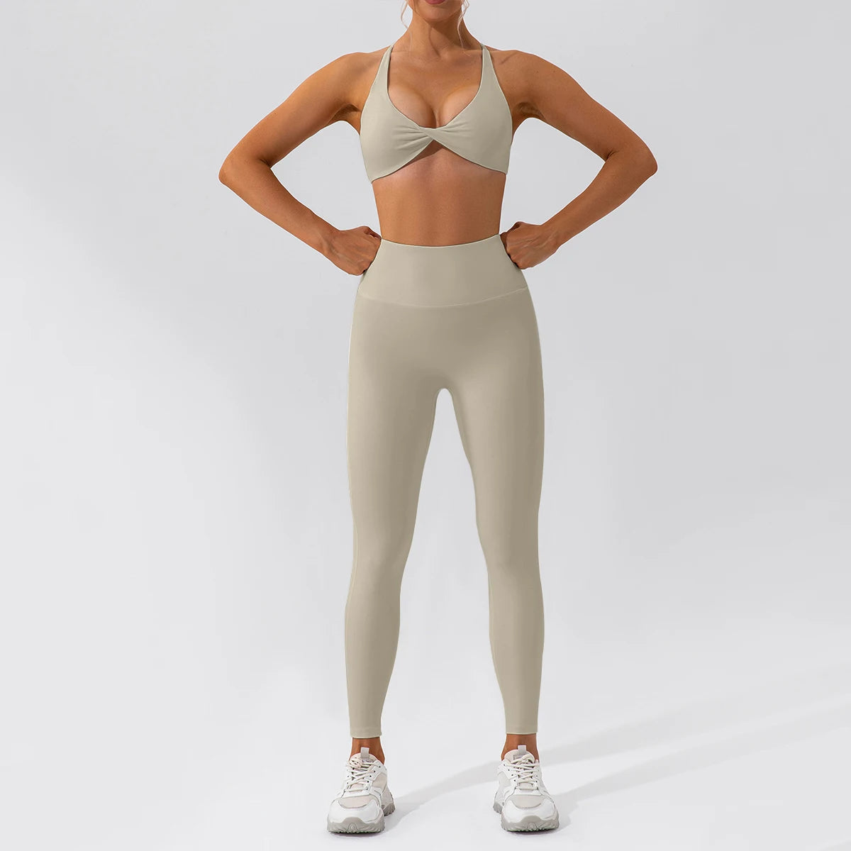 Summer 2‑Piece Women’s Quick‑Dry Yoga Set — Long Sleeve Top and Shorts