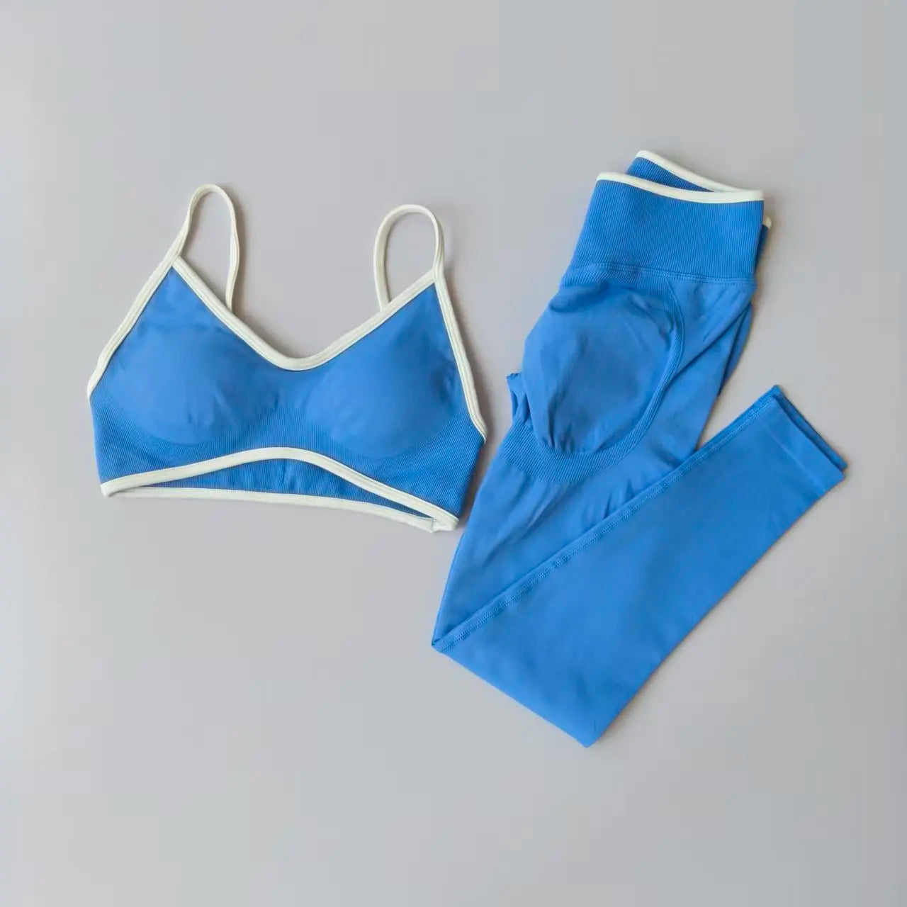 2‑Piece Women’s Seamless Sport Set — Push‑Up Bra and High‑Waist Hollow‑Back Leggings