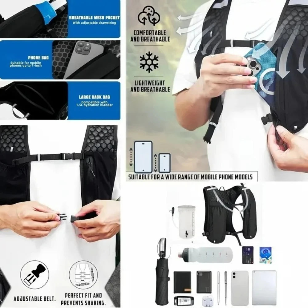 Running Hydration Vest — Water‑Resistant Breathable Pack