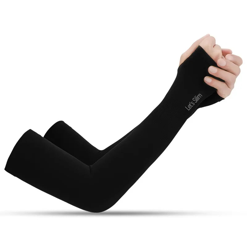 Ice Silk Anti‑UV Arm Sleeves — Unisex Fingerless